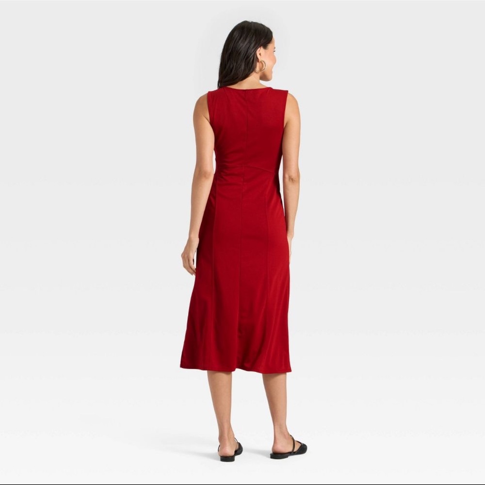 A New Day Women's Knit Maxi Dress - Size Medium Color Red - Picture 2 of 9